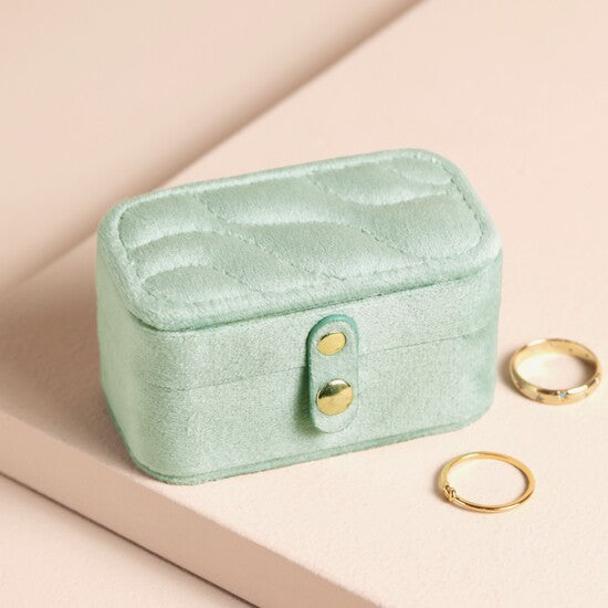 Blue Velvet Mini Travel Ring Box