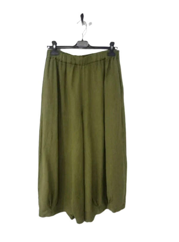 Eadie Linen Pant with Gathering Detail