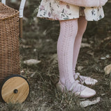 DUSKY PINK OPEN WORK  TIGHTS