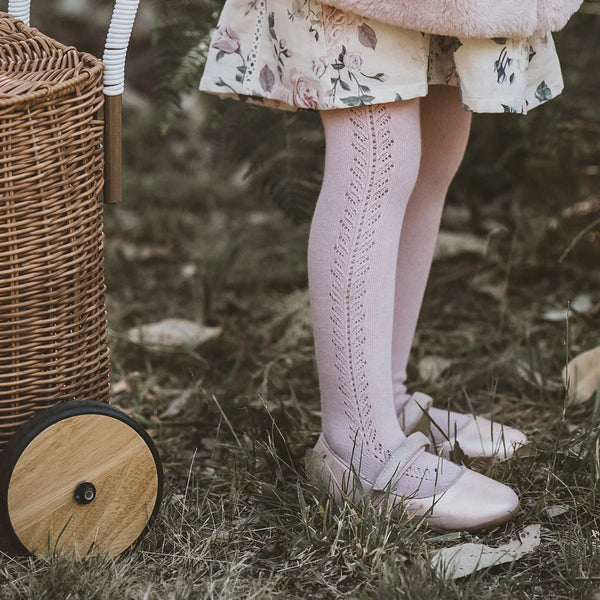 DUSKY PINK OPEN WORK  TIGHTS