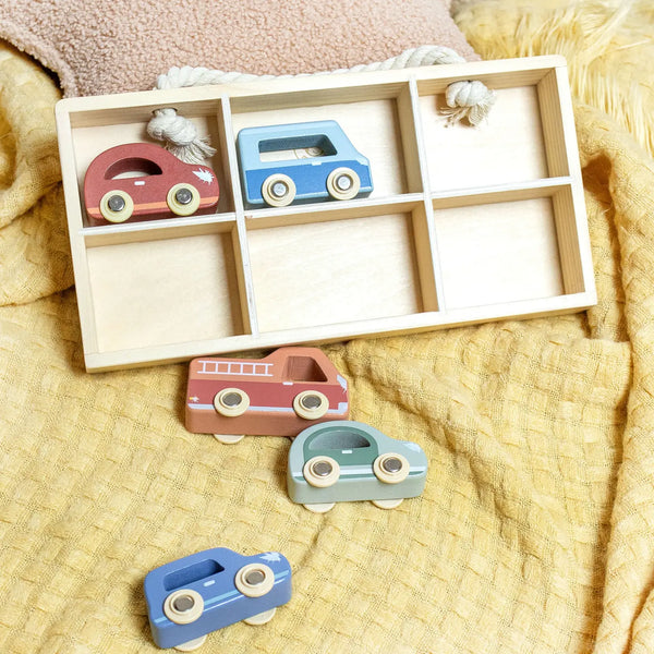 Car Display Case with 6 Vehicles