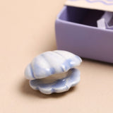 Tiny Matchbox Ceramic  Pearl Oyster Token