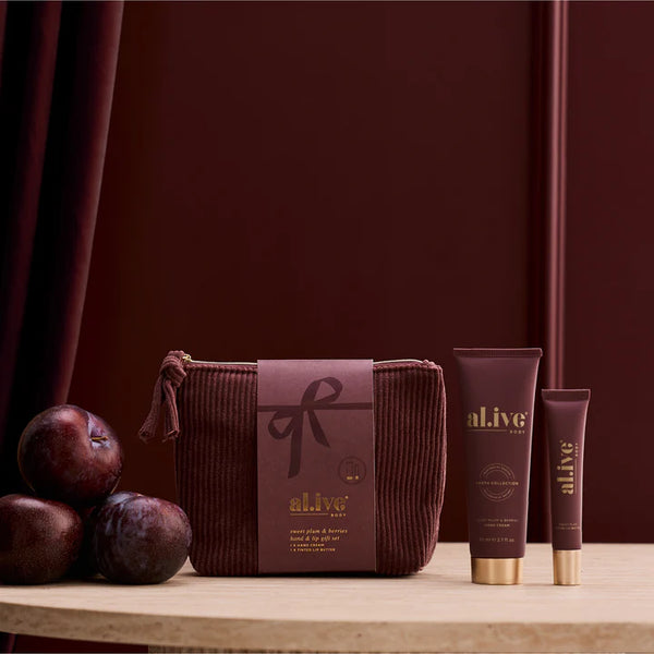 hand & lip gift set sweet plum & berries