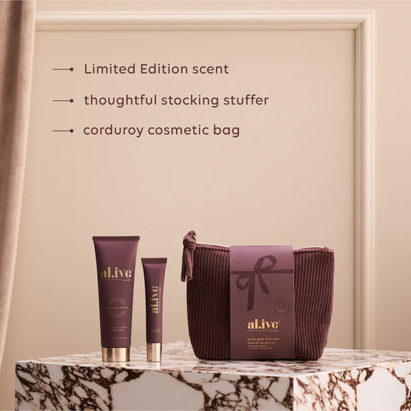 hand & lip gift set sweet plum & berries