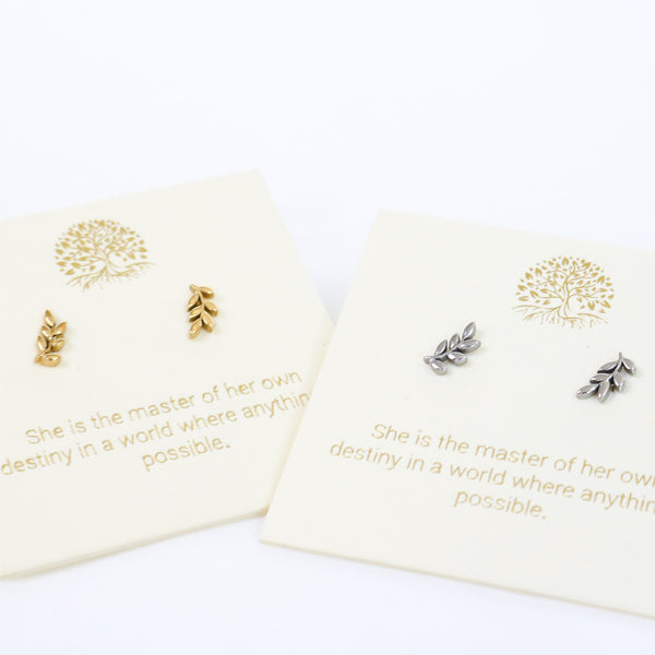 Inspiration Botanical Earrings in Gold or Silver