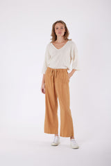 Isla Linen Pant - Tan Stonewash