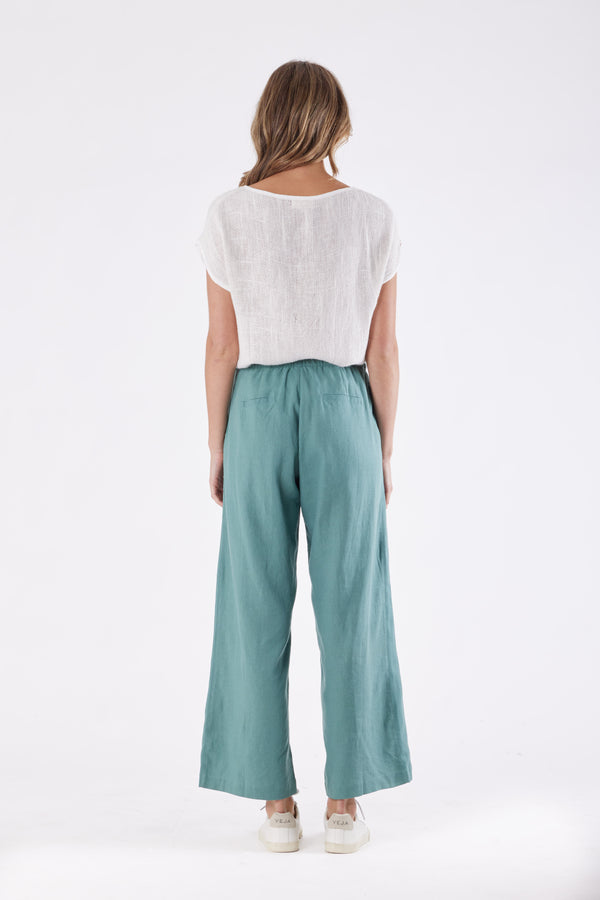 Isla Linen Pant - Seafoam Green