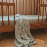Fox & Fallow Forest Friends Sage Organic Muslin Wrap Swaddle