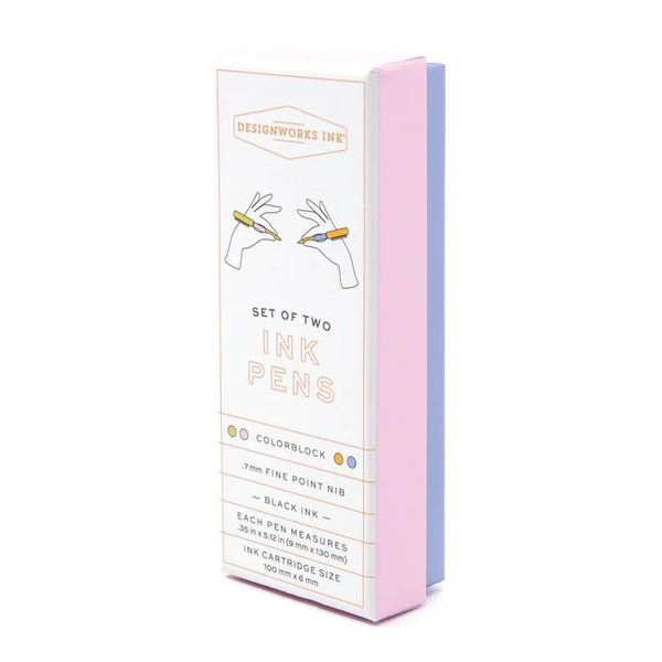 Colour Block Pens - Lilac + Cornflower