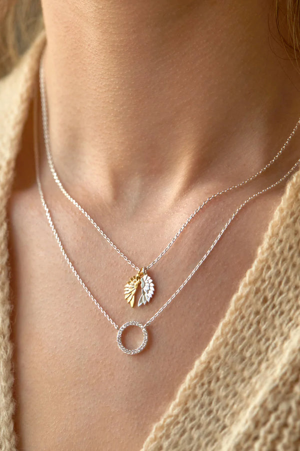 Estella Bartlett- Wing Necklace - Silver And Gold Plated