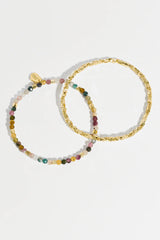 Estella Bartlett-Coco Bead And Tourmaline Double Bracelet