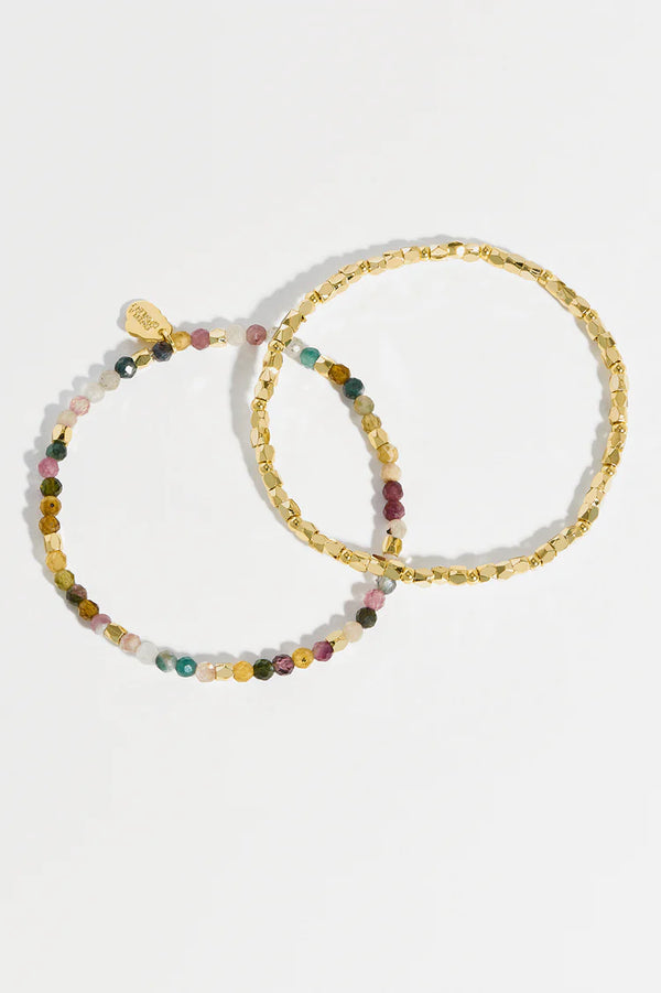 Estella Bartlett-Coco Bead And Tourmaline Double Bracelet