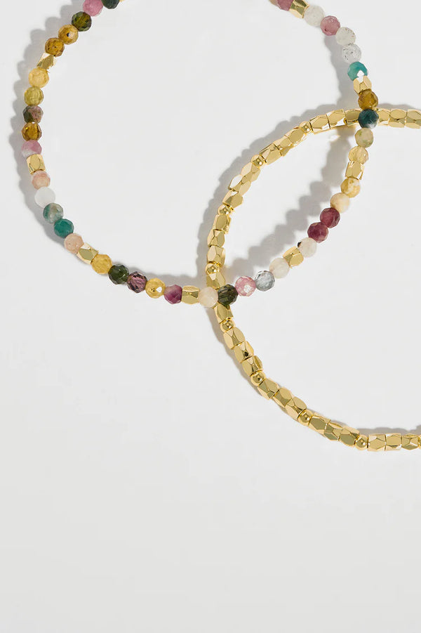 Estella Bartlett-Coco Bead And Tourmaline Double Bracelet