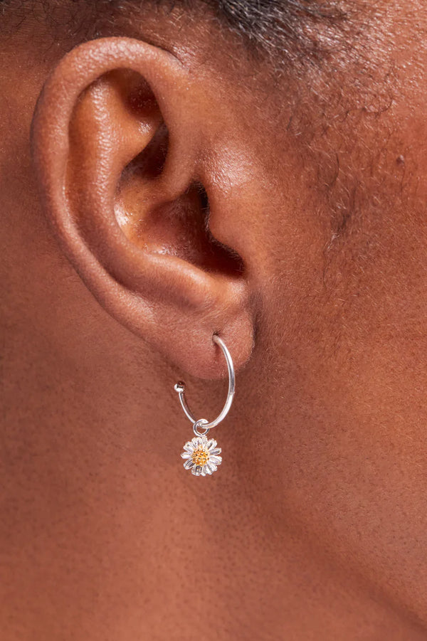 Estella Bartlett-Mini Wildflower Hoop Drop Earrings - Silver & Gold Plated