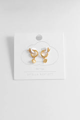 Estella Bartlett- Scallop Charm And Pearl Hoop Earrings - Gold Plated