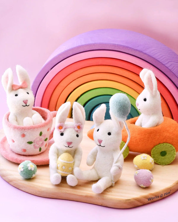 Tara Treasures-Felt Rabbit with Easter Egg