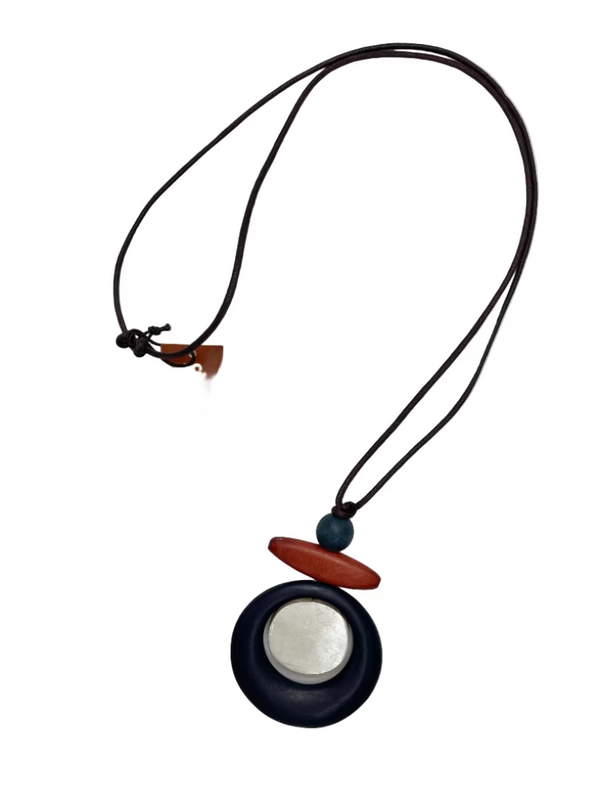 Necklace with a pendant on a white background