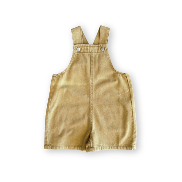 Everyday Twill Short Overalls - Mustard