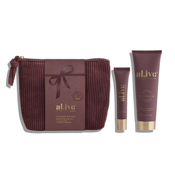 hand & lip gift set sweet plum & berries