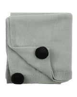 ANGUS POM POM KNITTED BLANKET