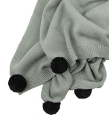ANGUS POM POM KNITTED BLANKET