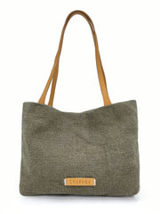 Trifine -Everyday Natural Tote Bag - Green