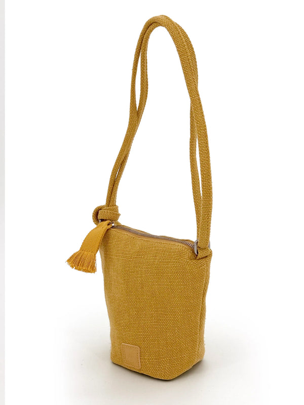 Small Crossbody Bucket Bag - Mustard