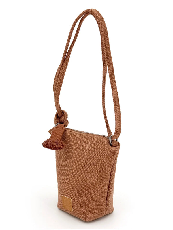 Small Crossbody Bucket Bag - Rust