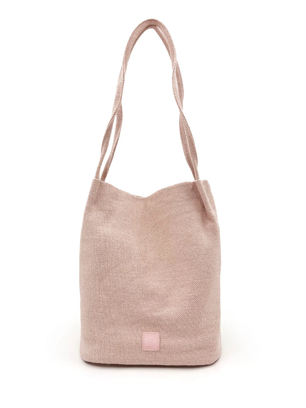 Natural Long Handled Bag Pink