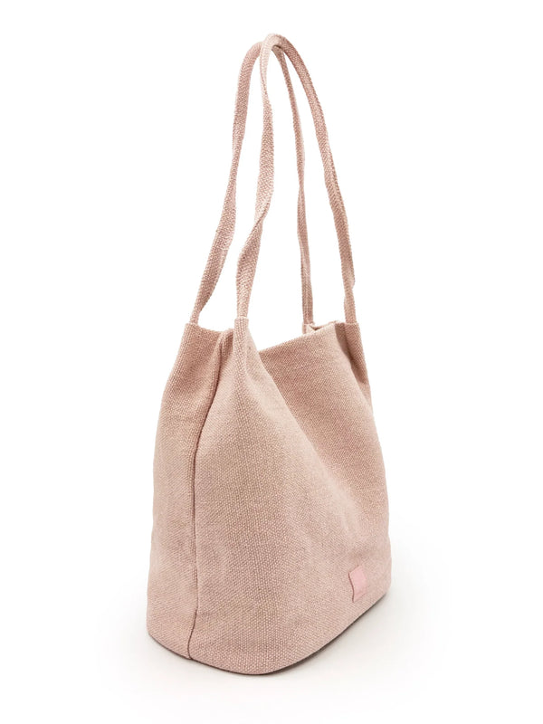 Natural Long Handled Bag Pink
