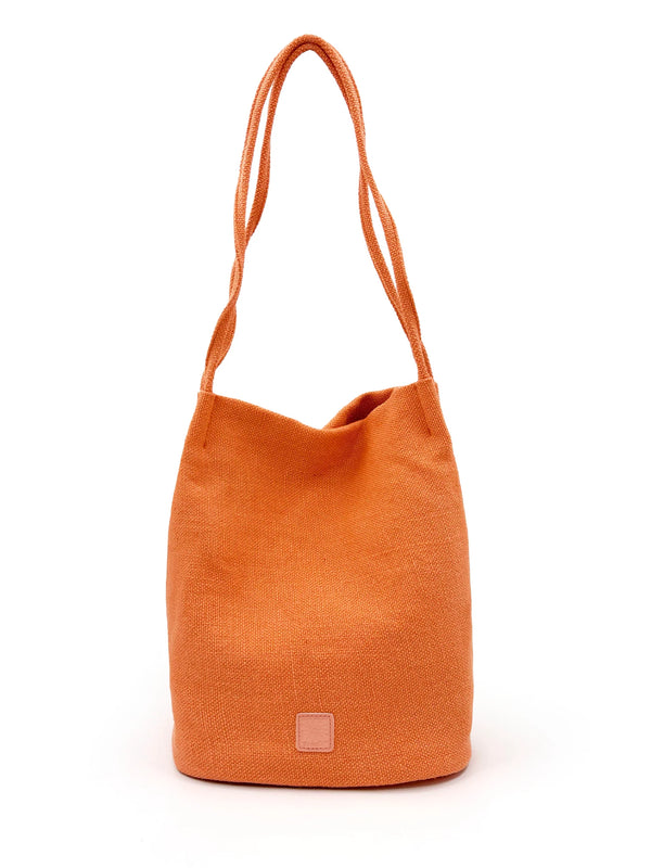 Natural Long Handled Bag Tangerine