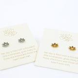 Inspiration Lotus Earrings in Gold or Silver