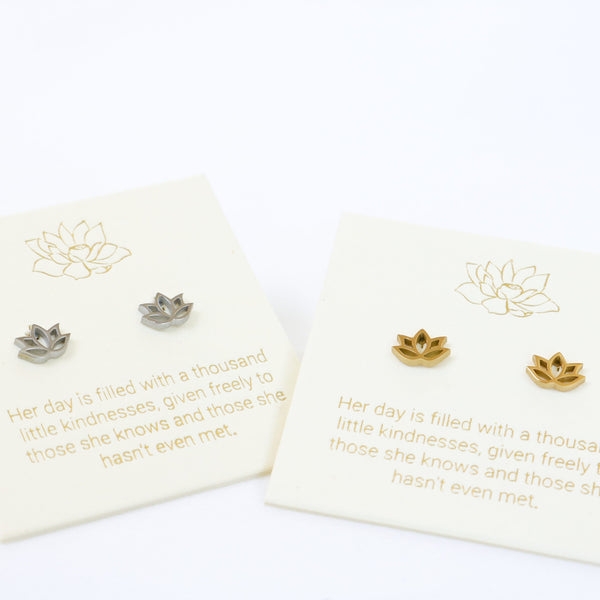 Inspiration Lotus Earrings in Gold or Silver