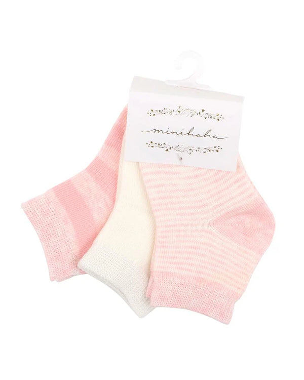 3 PK SOCKS - MIXED PINK