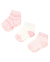 3 PK SOCKS - MIXED PINK