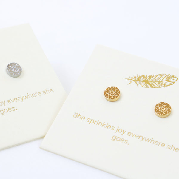 Inspiration Mandala Earrings in Gold or Silver