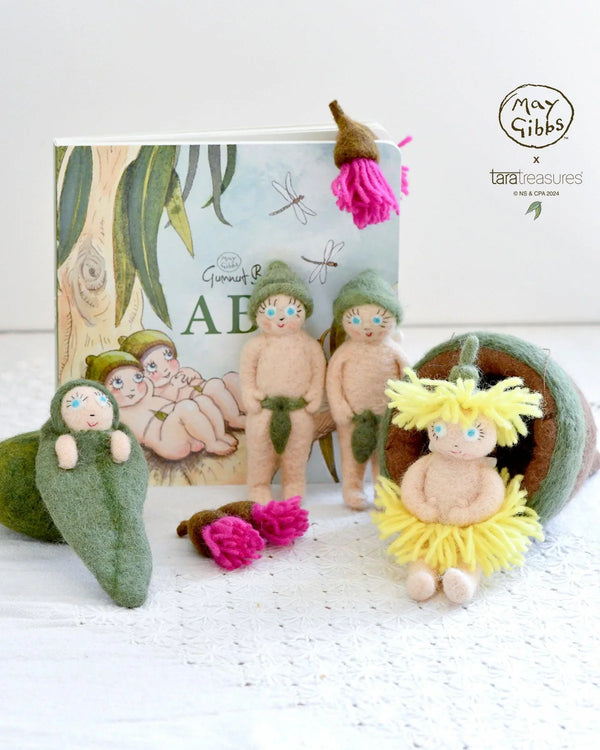 Tara Treasures- May Gibbs x Tara Treasures - Little Ragged Blossoms Doll with Gum Pod