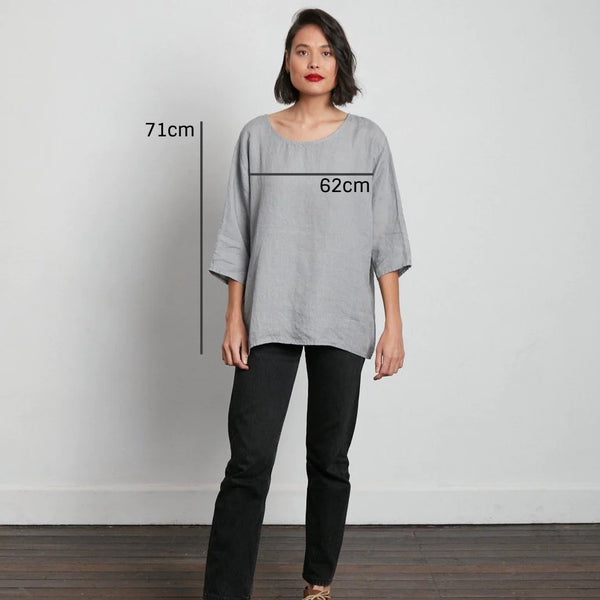 Loose linen 3/4 sleeve top