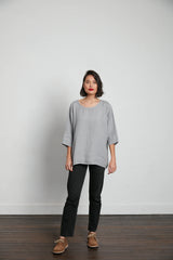 Loose linen 3/4 sleeve top