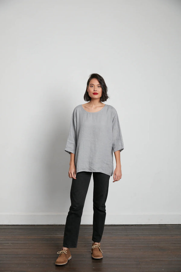 Loose linen 3/4 sleeve top