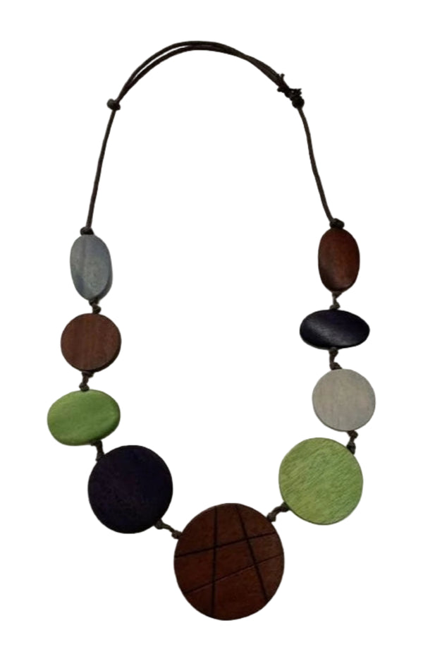 Circles and Ovals Necklace Green