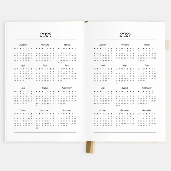 2026 A5 Vertical Planner - Creme