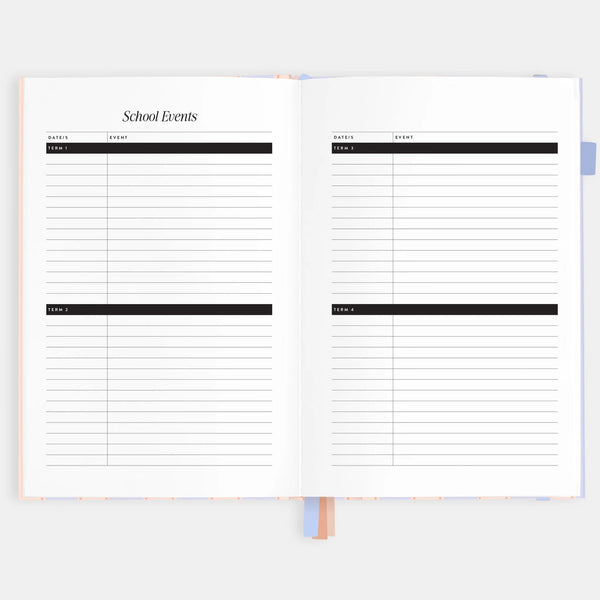 2026 A5 Academic Vertical Planner - Powder Stripe