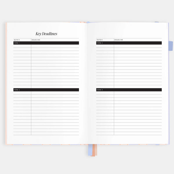 2026 A5 Academic Vertical Planner - Powder Stripe