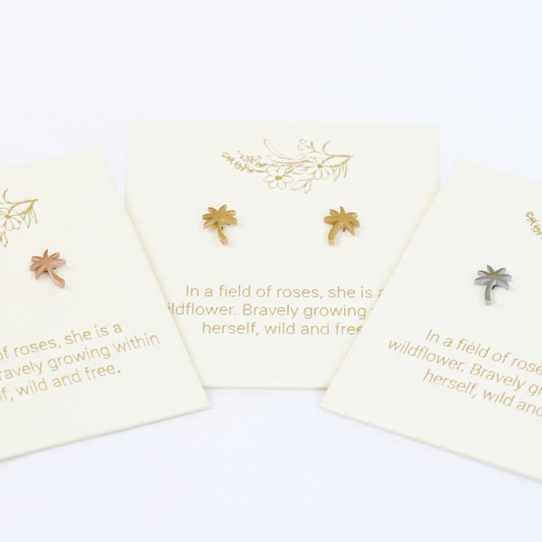 Inspiration Palm Trees Earrings in Gold or Silver