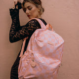 Peach Check Backpack