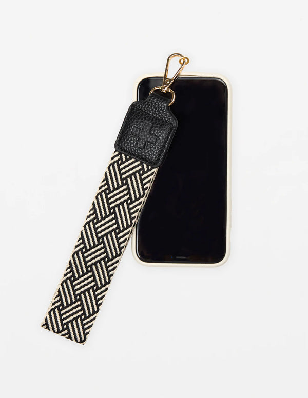 Stella + Gemma-Phone Wrist Strap - Black Weave