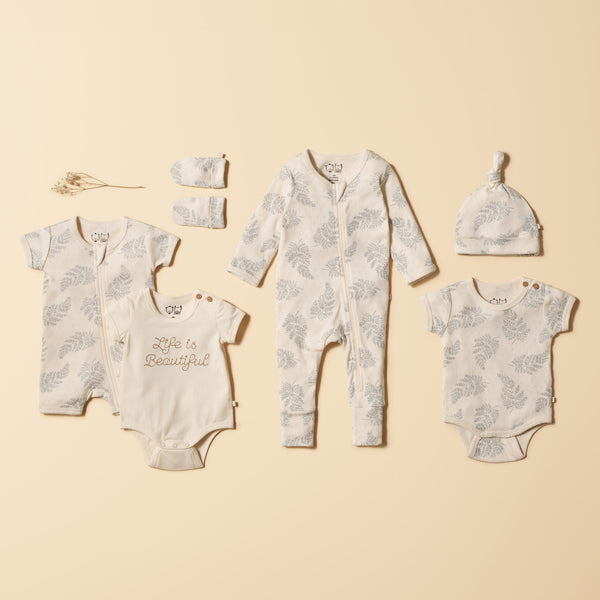 Forever Ferns Organic Pointelle Boyleg Zipsuit