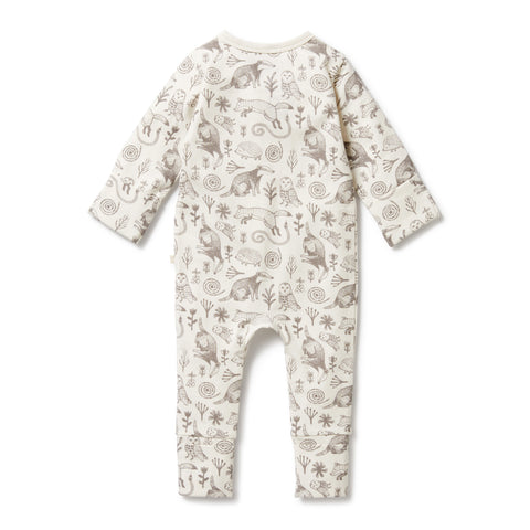 Wilson & Frenchy-Organic Zipsuit with Feet - Tribal Woods