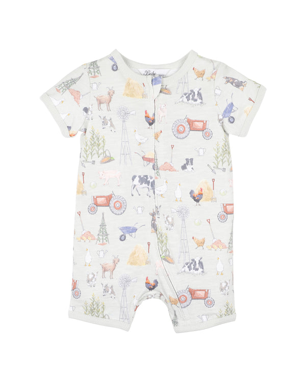 CHESTER PRINT ZIP ROMPER